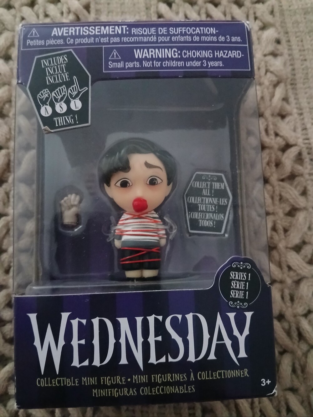 Wednesday Collectible Mini Figure - Striped Outfit (Black/Red/White)